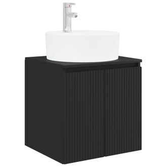 vidaXL Vanidad Con Lavabo De Pared Negro 49,5 X 44,5 X 65 Cm Vidaxl