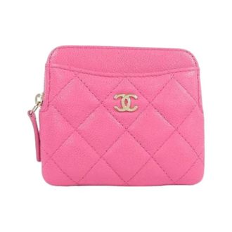 Chanel Pre-owned Coin purse/coin case - Dames - Pre-owned - Roze - Maat: ONE Size Leer