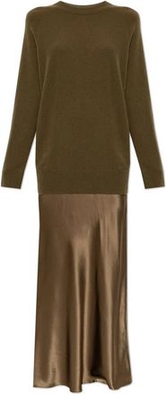 CHRISTOPHER ESBER Jurk van gemengde materialen - Dames - Maxi kleedjes - Groen - XS - Kasjmier - Kleedjes