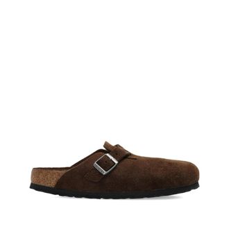 Birkenstock Boston Soft Footbed Suede Leather Narrow Fit - Dames - Slip ons - Bruin - 41 EU - Leer - Schoenen