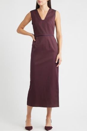 BOSS Drumialdan Virgin Wool Midi Sheath Dress in Dk Prple at Nordstrom Rack, Size 12
