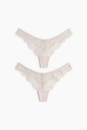 H&M 2er-Pack Tangas aus Spitze - Pink