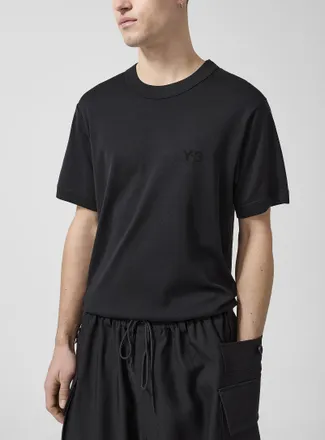 Yohji Yamamoto Mens Tone-on-tone logo T-shirt