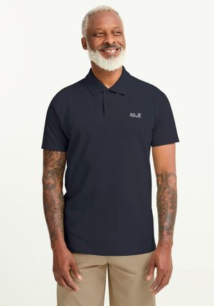 Jack Wolfskin Poloshirt JACK WOLFSKIN ESSENTIAL POLO M, Herren, Gr. XL (54/56), schwarz navy, Obermaterial: 100% Baumwolle. Futter: 100% Baumwolle, normal, Rundhals