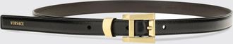 Versace Cintura in pelle di vitello con fibbia e lettering logo