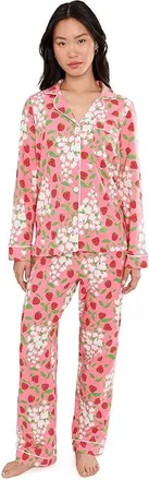 Bedhead Pajamas Long Sleeve Classic PJ Set Womens Pajama Sets Spring Berry : LG (US 12-14), Cotton/Down