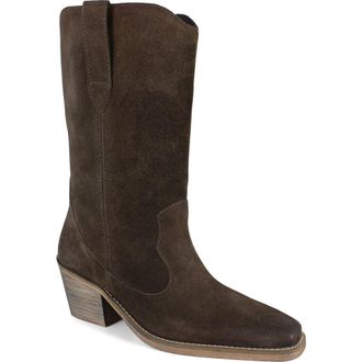 Zigi Soho Baldwin Western Boot in Dark Brown Suede at Nordstrom, Size 10