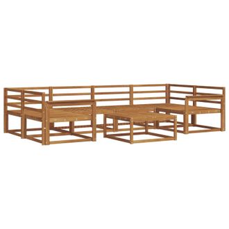 vidaXL Conjunto De Sof&aacute;s De Exterior 7 Pcs Natural Vidaxl