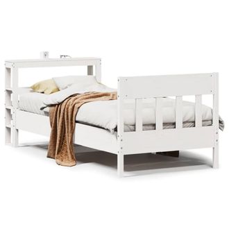 Berkfield Home Bed Frame Frame White 75x190 cm Small Single Solid Wood Pine