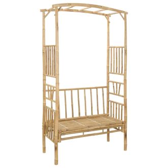 vidaXL Arco De Jard&iacute;n Con Banco 115 X 50 X 205 Cm Bamb&uacute; Vidaxl