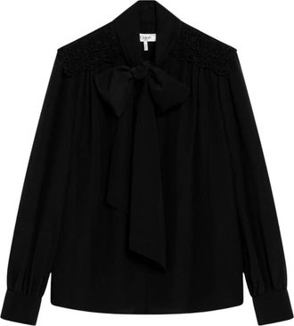 Chlo&eacute; Blusa con Lazos y Detalles de Encaje - Blouses & Shirts - Mujer - Negro - S