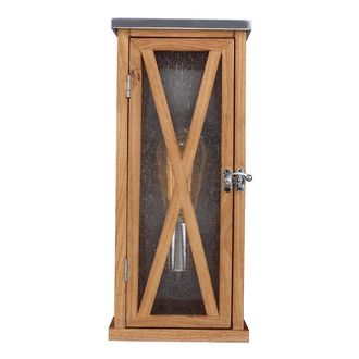 Netlighting Lumiere 1 Light Outdoor Small Wall Lantern Light Natural Oak IP44 E27