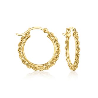 Canaria Canaria 10kt Yellow Gold Rope-Chain Hoop Earrings