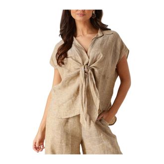 Nukus Nukus, Dames, Blouses & Shirts, Bruin, Maat: XS