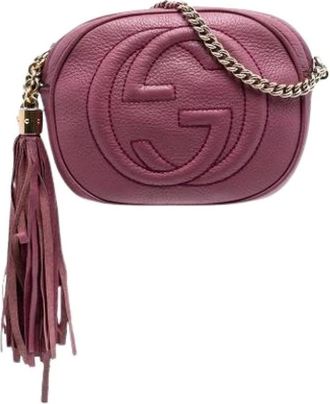 Gucci Pre-owned Cross Body Bags, female, Pink, Size: ONE SIZE Pre-owned Soho Crossbody