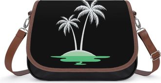 Generic Palm-trees Small Womens Crossbody Bags Shoulder Handbag with Adjustable Strap for Travel