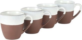 Gibson Home William Crest 4-Piece Reactive Glaze Stoneware Coffee Mug Set in White at Nordstrom