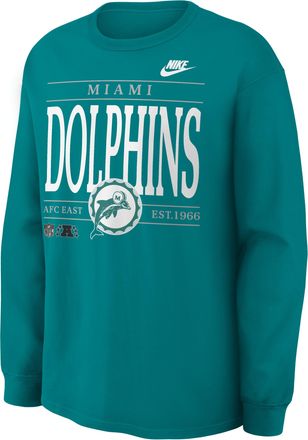 Nike Miami Dolphins Rewind Max90 Nike Mens NFL Long-Sleeve T-Shirt in Blue | 04T94DZ9PV-SD5