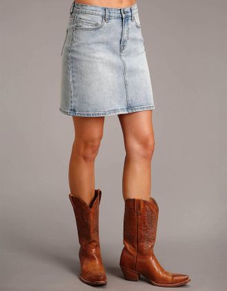 Stetson Stretch Denim Skirt In Light Blue
