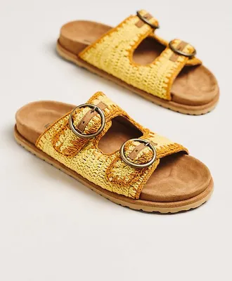 Laidbacklondon Woven Buckle Slide Sandals