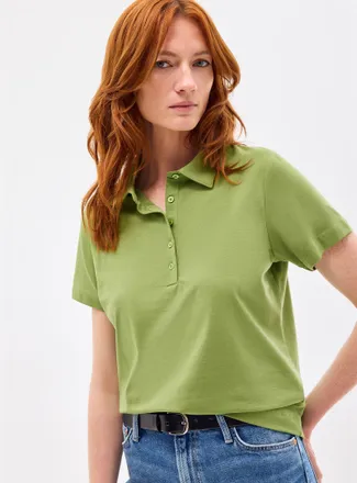 Contemporaine Womens Organic cotton plain Polo Shirt shirt