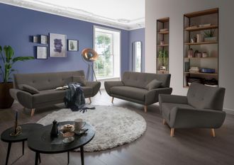 HOME AFFAIRE Polstergarnitur »Basta« 3 Stk. tlg. Komfortable Wellenunterfederung