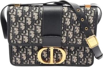 Dior Pre-owned 30 Montaigne Oblique Canvas Leather Shoulder Bag - Dames - Vintage Schoudertas - Veelkleurig - ONE Size - Leer - Vintage