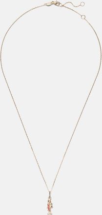 Stone and Strand 14kt gold pendant necklace with orange sapphires