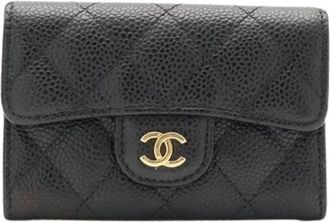Chanel Pre-owned Card Case - Dames - Vintage Accessoires - Zwart - ONE Size - Leer - Vintage
