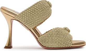 Aquazzura Aquazzura Smile 95 Metallic Leather Mules - Gold - 38 (IT38 / UK5)
