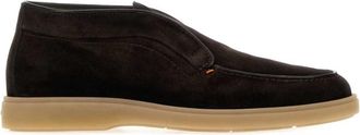 Santoni Brown Suede Loafers