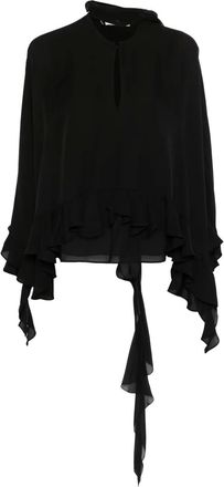 Dorothee Schumacher Blusa Twist semi trasparente - Nero