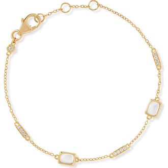 Astley Clarke Gold Aurora Ridge Mother of Pearl Station Bracelet at Nordstrom