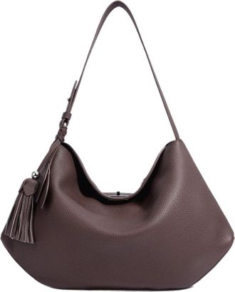 Generic Compatible For Grain Leather Spacious Tote Bag Underarm Single Shoulder Crossbody Women Shopping Hobo Handbag(Coffee)