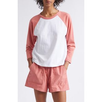 Leset Margo Baseball T-Shirt in White/carnation at Nordstrom, Size X-Small