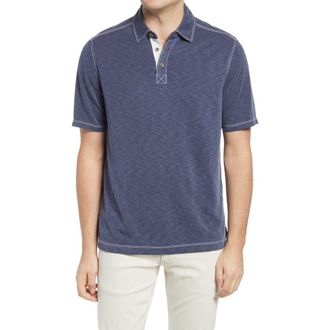 Johnston & Murphy Slub Polo in Navy at Nordstrom, Size Xxx-Large