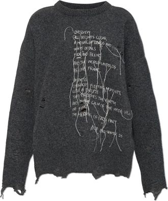 Akep Maglione con Effetto Vintage - - Knitwear - Donna - Grigio - S