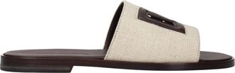 Dolce & Gabbana Beige Fabric Mens Slippers