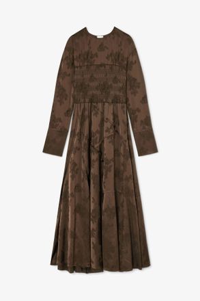 Ganni Brown Dress in Satin - Size 10/12 Acetate
