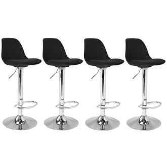 IDMarket Set Di 4 Sgabelli Da Bar Karl Design Nero