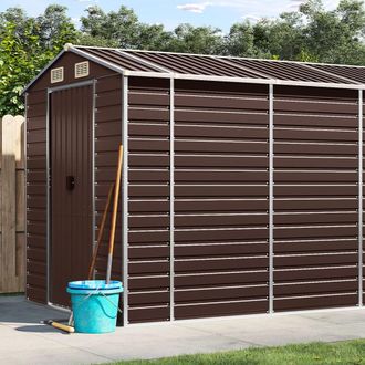 vidaXL Cobertizo De Jard&iacute;n Acero Galvanizado Marr&oacute;n 191x980x198 Cm Vidaxl