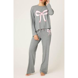PJ Salvage Holiday Softee Pajamas in Heather Dark Charcoal at Nordstrom Rack, Size Small