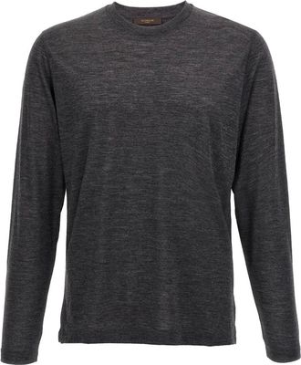 Zanone Heren, Tops, Grijs, Maat: M Wol