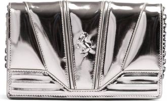 Ferrari Womens Gt Patent Leather With Chain Bag In Metal Silver