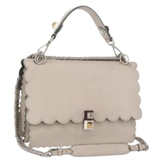 Fendi Pre-owned Leren Schoudertas - Dames - Pre-owned - Grijs - Maat: ONE Size Leer