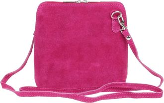 Girly HandBags Womens Genuine Suede Cross Body Shoulder Bag (Fuchsia)