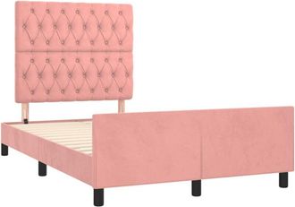 vidaXL Vidaxl - Estructura De Cama Sin Colch&oacute;n Terciopelo Rosa 120x190 Cm