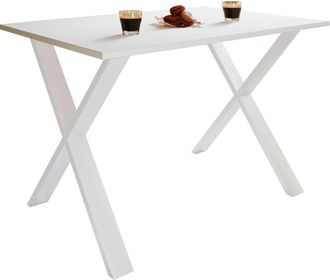 VCM Tavolo da pranzo in legno VCM Premium a. 76 x l. 110 x p. 50 cm Tavolo da cucina Tavolo da pranzo Xona x (Bianco / Bianco)