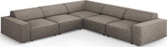 BLOOMINGLOFT Grosses 6-Sitzer Design Ecksofa Jodie - Chenille