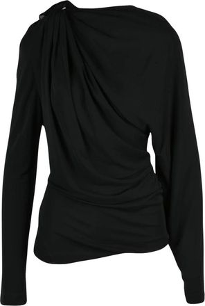Victoria Beckham Overhemden, Dames, Zwart, M, Asymmetrische Blouse